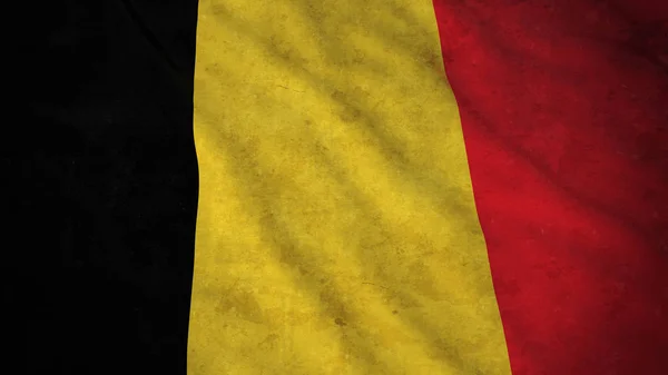 Grunge vlag van België - vuile Belgische vlag 3d illustratie — Stockfoto