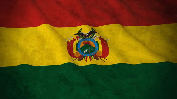 Grunge vlag van Bolivia - vuile Boliviaanse vlag 3d illustratie — Stockfoto