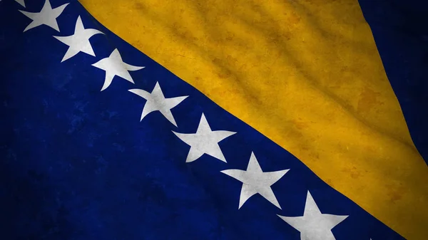 Bandeira Grunge da Bósnia e Herzegovina - Ilustração 3D da bandeira suja da Bósnia e Herzegovina — Fotografia de Stock