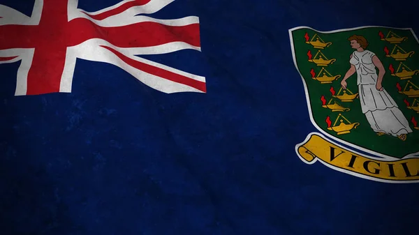 Grunge a Brit Virgin-szigetek - piszkos Brit Virgin-szigetek zászlaja lobogó 3D-s illusztráció — Stock Fotó