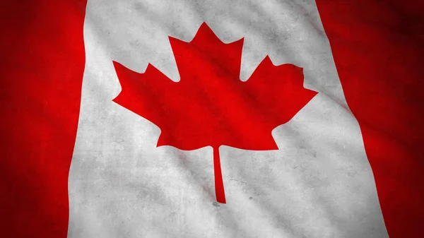 Bandeira Grunge do Canadá - Dirty Canadian Flag 3D Illustration — Fotografia de Stock