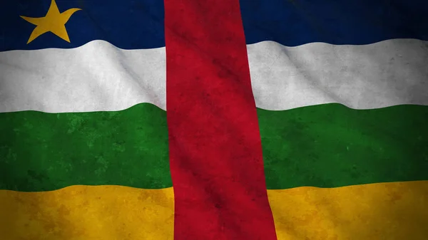 Grunge Flag della Repubblica Centrafricana - Dirty Central African Flag Illustrazione 3D — Foto Stock