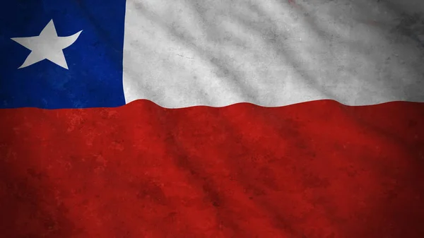 Bandera Grunge de Chile - Dirty Chilean Flag 3D Illustration —  Fotos de Stock