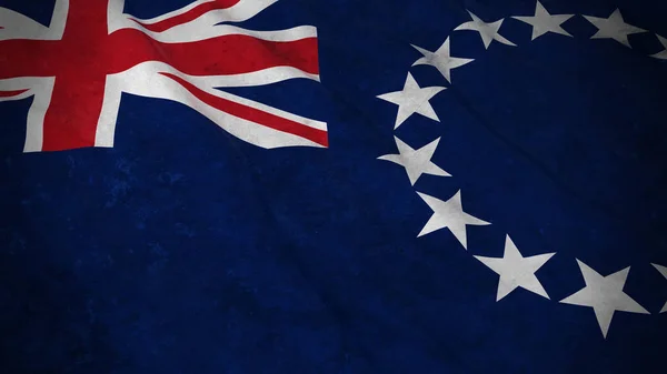 Grunge Flag of Cook Islands - Dirty Cook Island Flag 3D Illustration