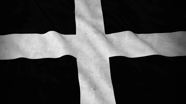 Bandera Grunge de Cornwall - Dirty Cornish Flag Ilustración 3D — Foto de Stock