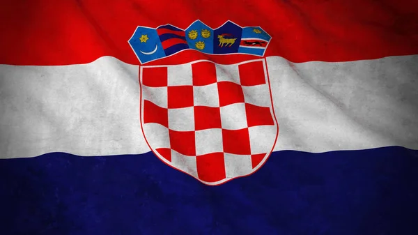 克罗地亚-脏克罗地亚 grunge 国旗国旗 3d 图 — 图库照片