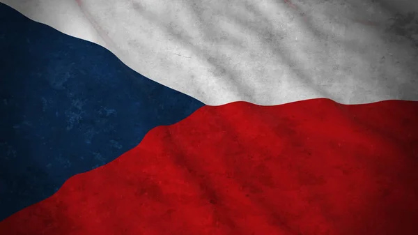 Bandera Grunge de la República Checa - Dirty Czech Flag 3D Illustration —  Fotos de Stock