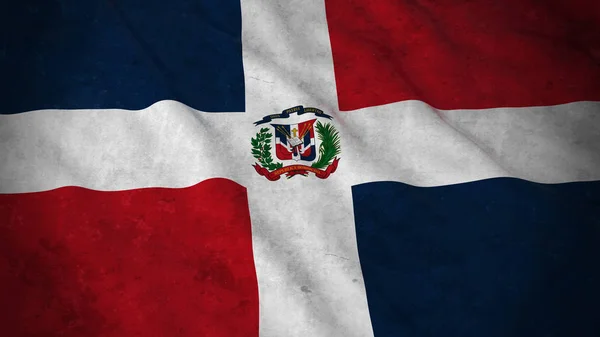 Grunge Flag of the Dominican Republic - Dirty Dominican Flag 3D Illustration — Stock Photo, Image