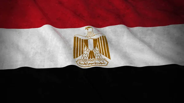 Flaga Egiptu - brudne egipski grunge ilustracja 3d — Zdjęcie stockowe