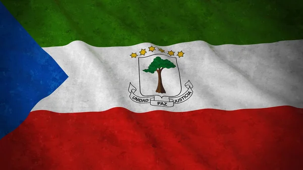 Grunge flagga Ekvatorialguinea - smutsiga ekvatoriella Guineas flagga 3d Illustration — Stockfoto