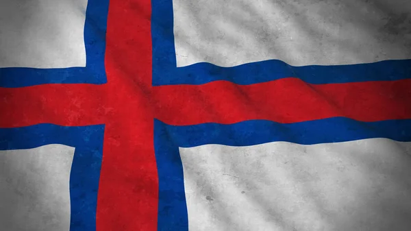 Grunge flagga på Färöarna - smutsiga färöisk flagga 3d Illustration — Stockfoto