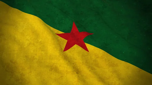 Grunge Bandeira da Guiana Francesa - Dirty French Guianese Bandeira 3D Ilustração — Fotografia de Stock