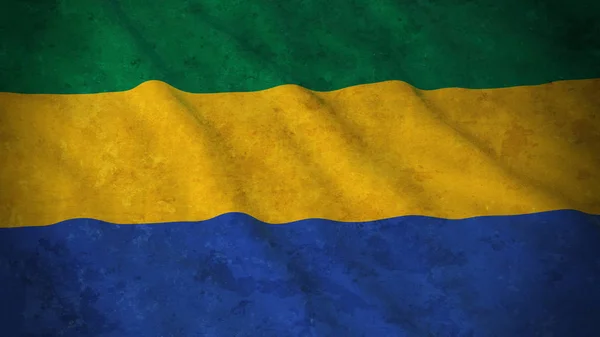 Grunge Bandeira do Gabão - Dirty Gabonese Bandeira 3D Ilustração — Fotografia de Stock