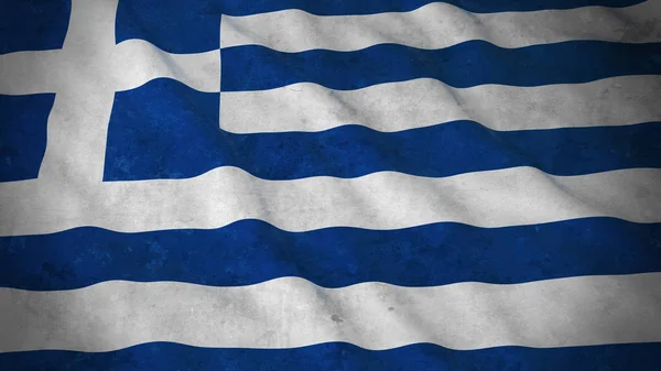 Grunge Flag of Greece - Illustrazione 3D della bandiera greca sporca — Foto Stock