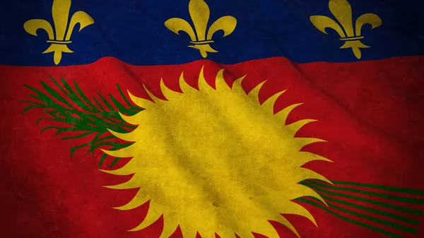 瓜德罗普岛-脏瓜德罗普岛 grunge 国旗国旗 3d 图 — 图库照片