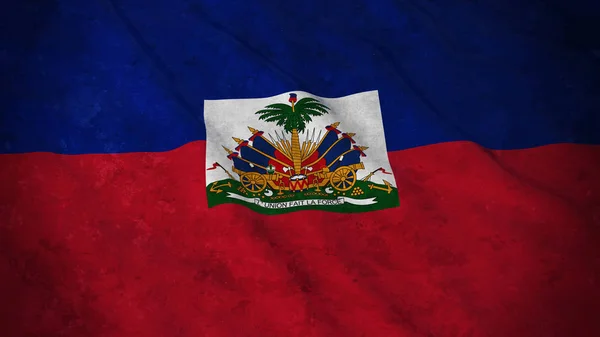 Grunge Flag of Haiti - Illustrazione 3D della bandiera sporca haitiana — Foto Stock