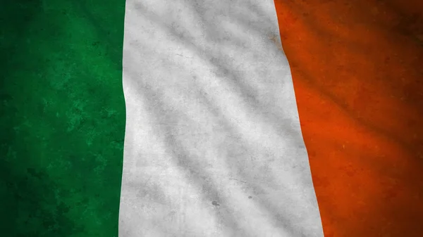 Grunge Flag of Ireland - Illustrazione 3D della bandiera irlandese sporca — Foto Stock