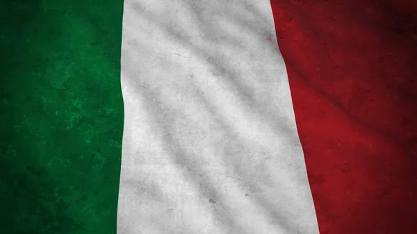 Grunge Flag of Italy - Illustrazione 3D Bandiera Italiana Sporca — Foto Stock