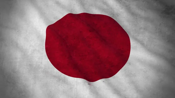 Bandera Grunge de Japón - Dirty Japanese Flag 3D Illustration — Foto de Stock