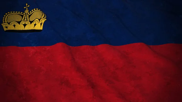 Grunge Bandeira de Liechtenstein - Dirty Liechtenstein Bandeira 3D Ilustração — Fotografia de Stock