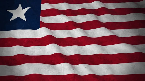 Grunge vlag van Liberia - vuile Liberiaanse vlag 3d illustratie — Stockfoto