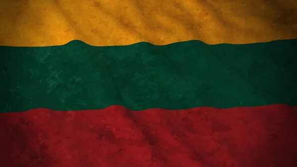 Bandeira Grunge da Lituânia - Dirty Lithuanian Flag 3D Illustration — Fotografia de Stock
