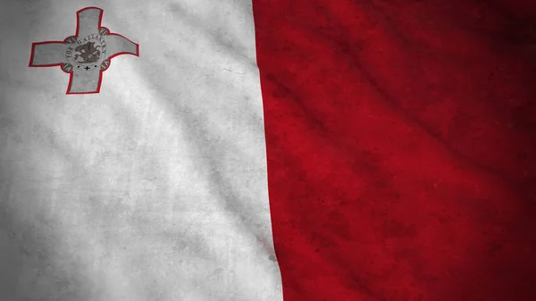 Bandera Grunge de Malta - Dirty Maltese Flag 3D Illustration —  Fotos de Stock