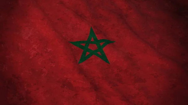 Bandera Grunge de Marruecos - Dirty Moroccan Flag 3D Illustration —  Fotos de Stock