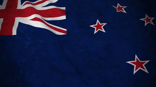 Új-Zéland - piszkos, Új-Zéland grunge zászlaja lobogó 3D-s illusztráció — Stock Fotó