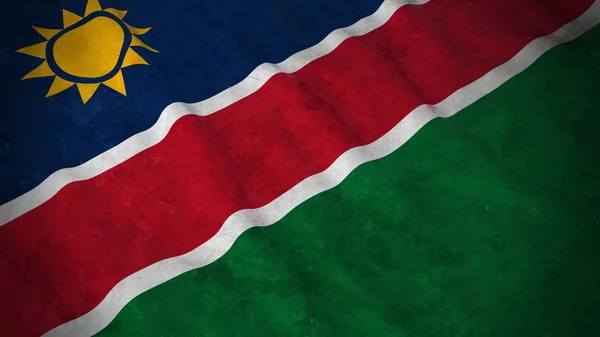 Grunge flagga Namibia - smutsiga Namibias flagga 3d Illustration — Stockfoto