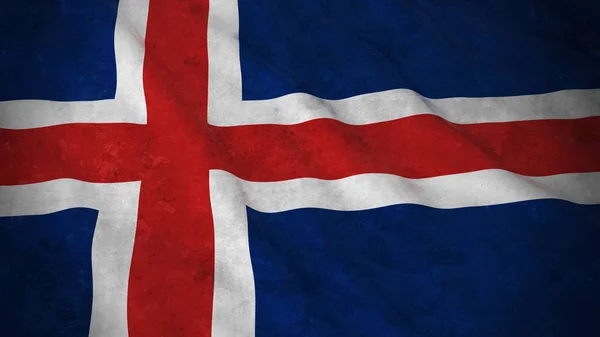 Grunge Flag of Iceland - Dirty Icelandic Flag 3D Illustration — Stock Photo, Image