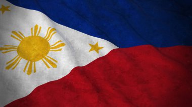 Türkiye - kirli Filipino Grunge bayrağı bayrak 3d çizim