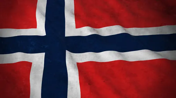 Bandeira Grunge da Noruega - Dirty Norwegian Flag 3D Illustration — Fotografia de Stock