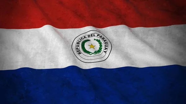 Гранж прапор Парагваю — парагвайський брудні прапор 3d ілюстрація — стокове фото