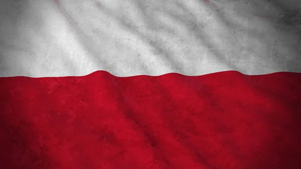 Bandera Grunge de Polonia - Dirty Polish Flag 3D Illustration —  Fotos de Stock