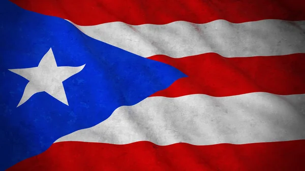 プエルトリコ - 汚れたプエルト プエルトリコ フラグ 3 d イラストのグランジ フラグ — ストック写真