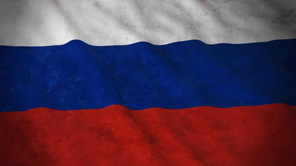 Гранж прапор Росії - брудні російський прапор 3d ілюстрація — стокове фото