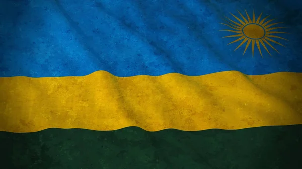 Bandeira Grunge de Ruanda - Bandeira Ruandesa Suja Ilustração 3D — Fotografia de Stock
