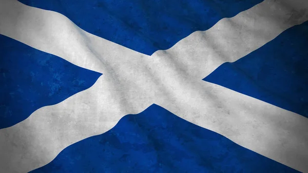 Bandera Grunge de Escocia - Dirty Scottish Flag 3D Illustration — Foto de Stock