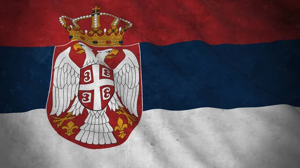 Grunge Flag of Serbia - Dirty Serbian Flag 3D Illustration