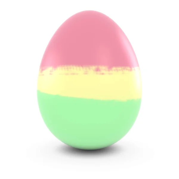 Festett húsvéti tojás az elszigetelt fehér tompított színek 3D-s illusztráció — Stock Fotó