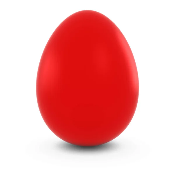 Huevo de Pascua rojo aislado en blanco Ilustración 3D — Foto de Stock