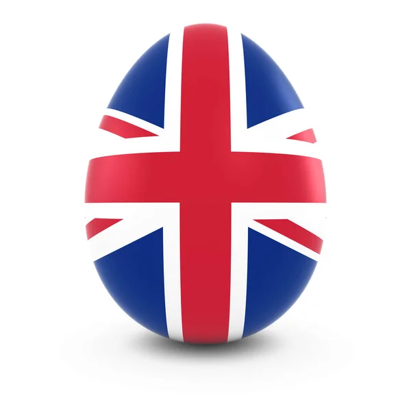 Huevo con Bandera del Reino Unido Aislado en Blanco Ilustración 3D —  Fotos de Stock