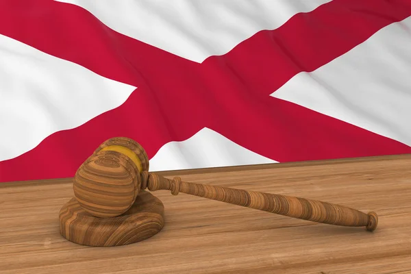 Northern Irish Law Concept - Bandiera dell'Irlanda del Nord dietro l'illustrazione 3D Gavel del giudice — Foto Stock