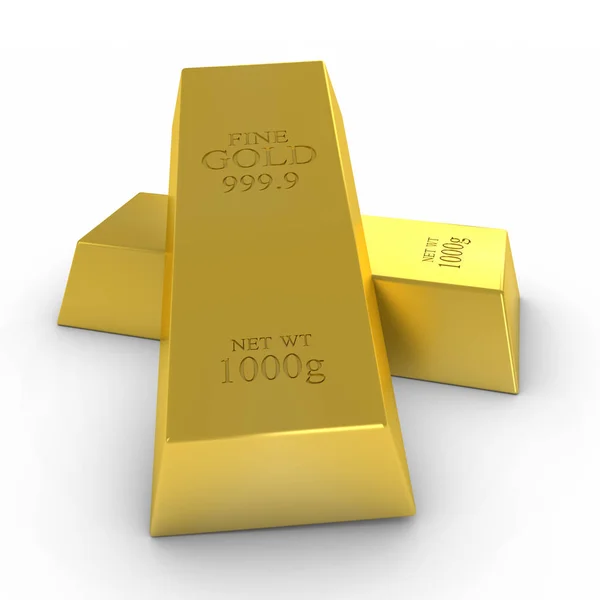 Guldtackor på vit bakgrund 3d Illustration — Stockfoto
