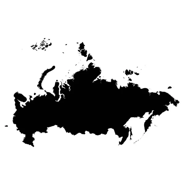 Ρωσία μαύρη σιλουέτα χάρτη περίγραμμα απομονωθεί σε λευκό 3d Illustr — Φωτογραφία Αρχείου