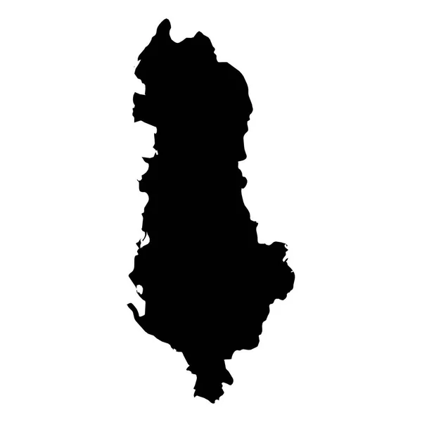 Albania Black Silhouette Map Outline Isolated on White 3D Illustration — Stock Photo, Image