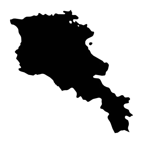 Armenia Black Silhouette Map Outline Isolated on White 3D Illustration — Stock Photo, Image
