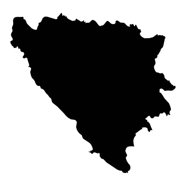Bosnien och Hercegovina svart siluett karta disposition isolerad på — Stockfoto