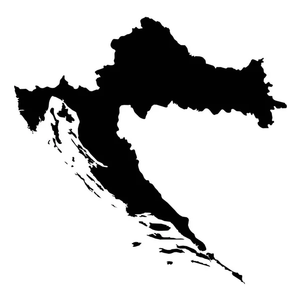 Хорватія чорний силует карту структури ізольовані на білому 3d ілюстрація — стокове фото